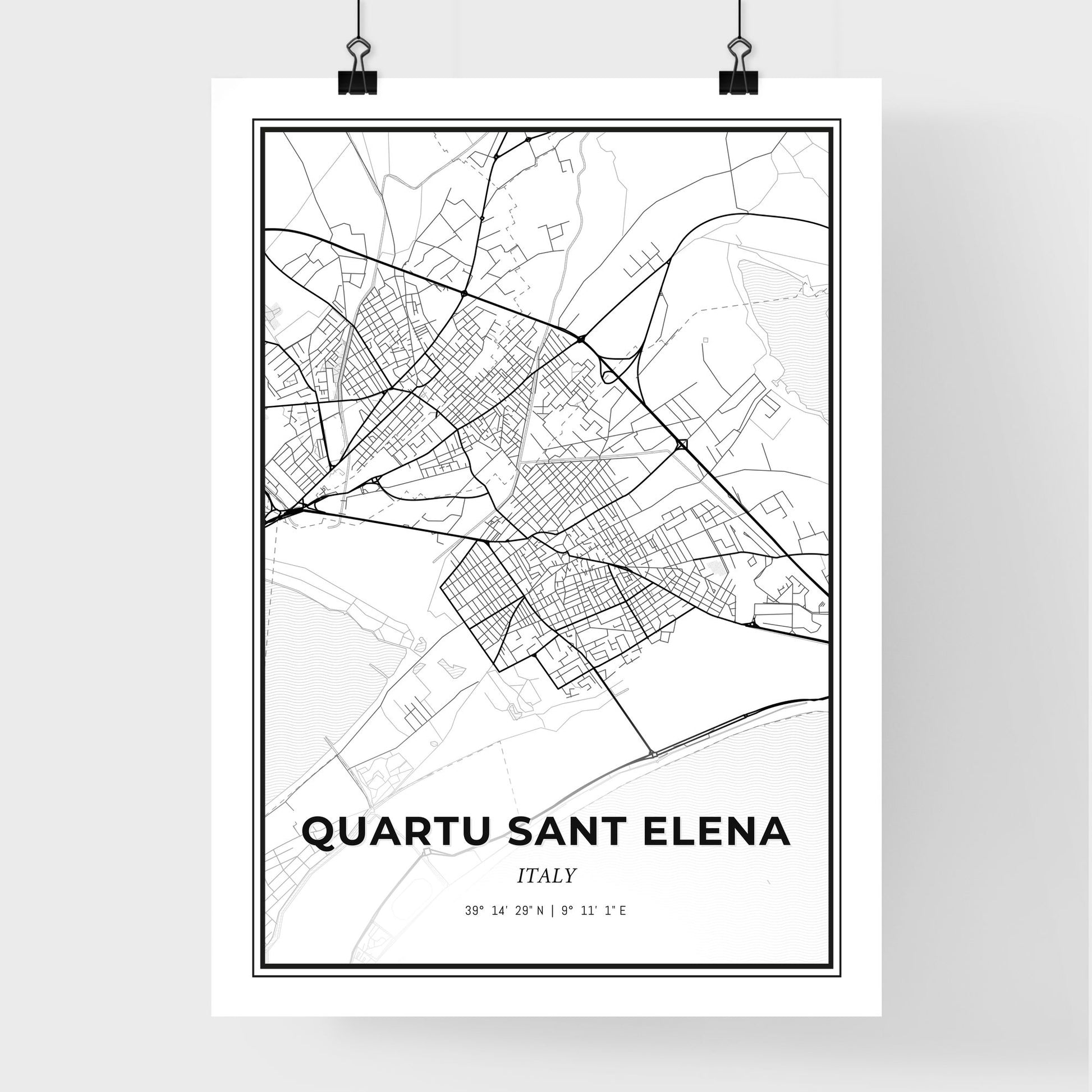 Quartu Sant Elena Italy - Premium City Map Poster