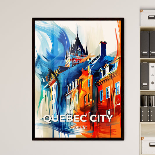 Vibrant Quebec City, Canada - A Colorful Painting Of Buildings