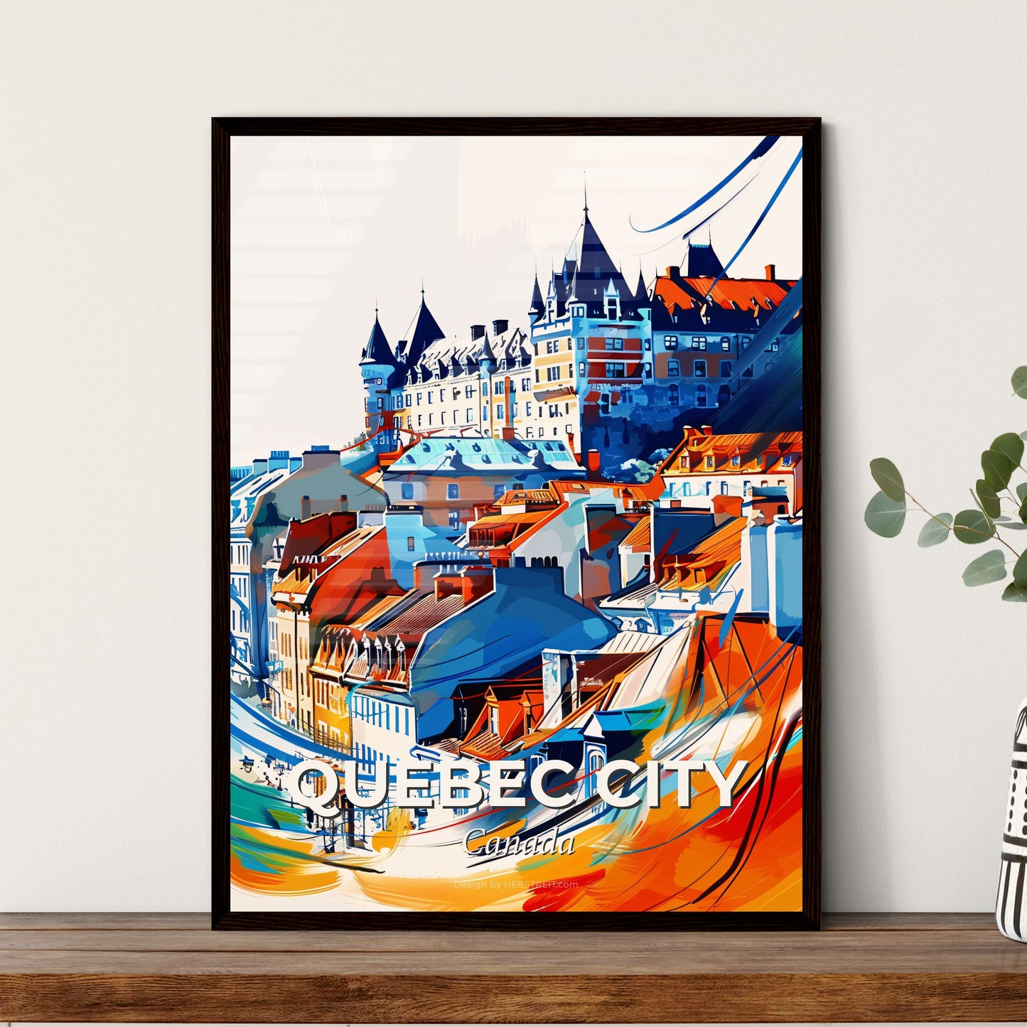 Vibrant Quebec City, Canada - A Colorful Cityscape With Buildings And A River