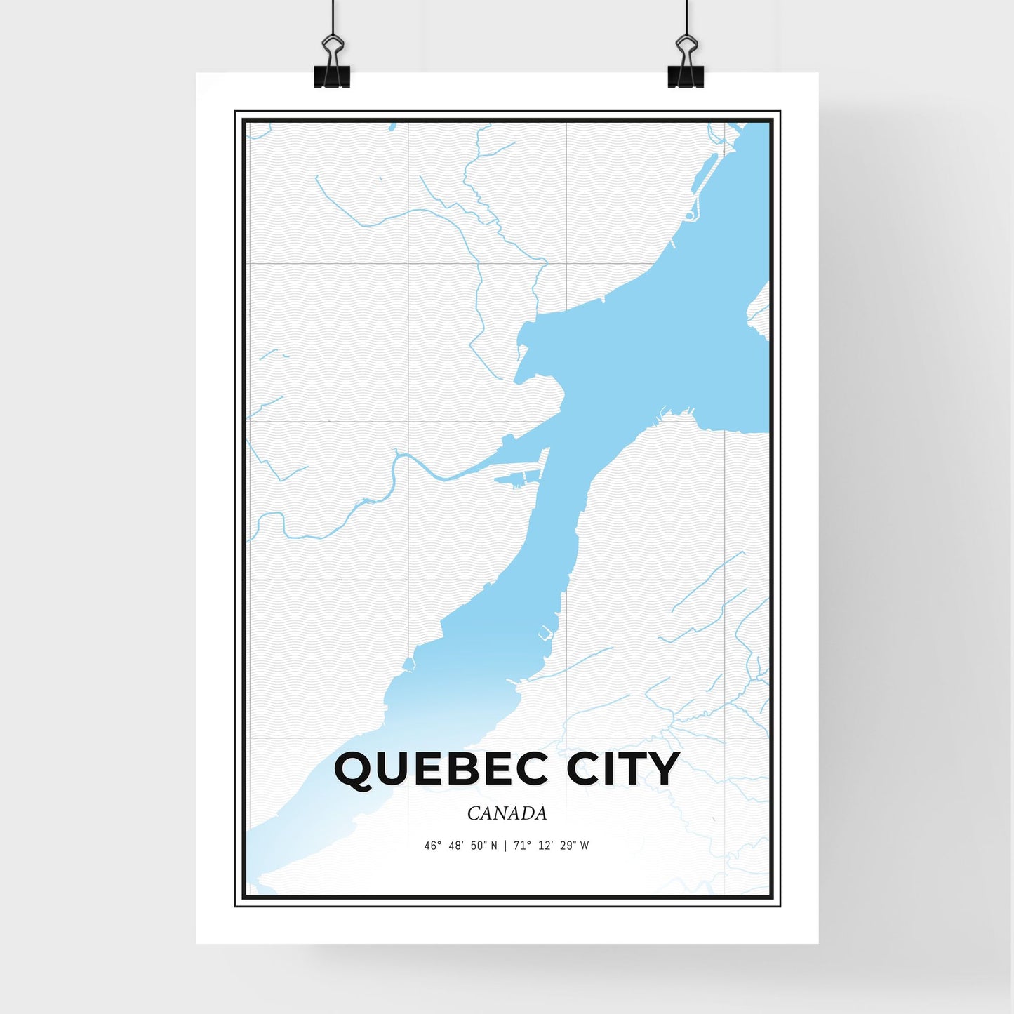 Quebec City Canada - Premium City Map Poster