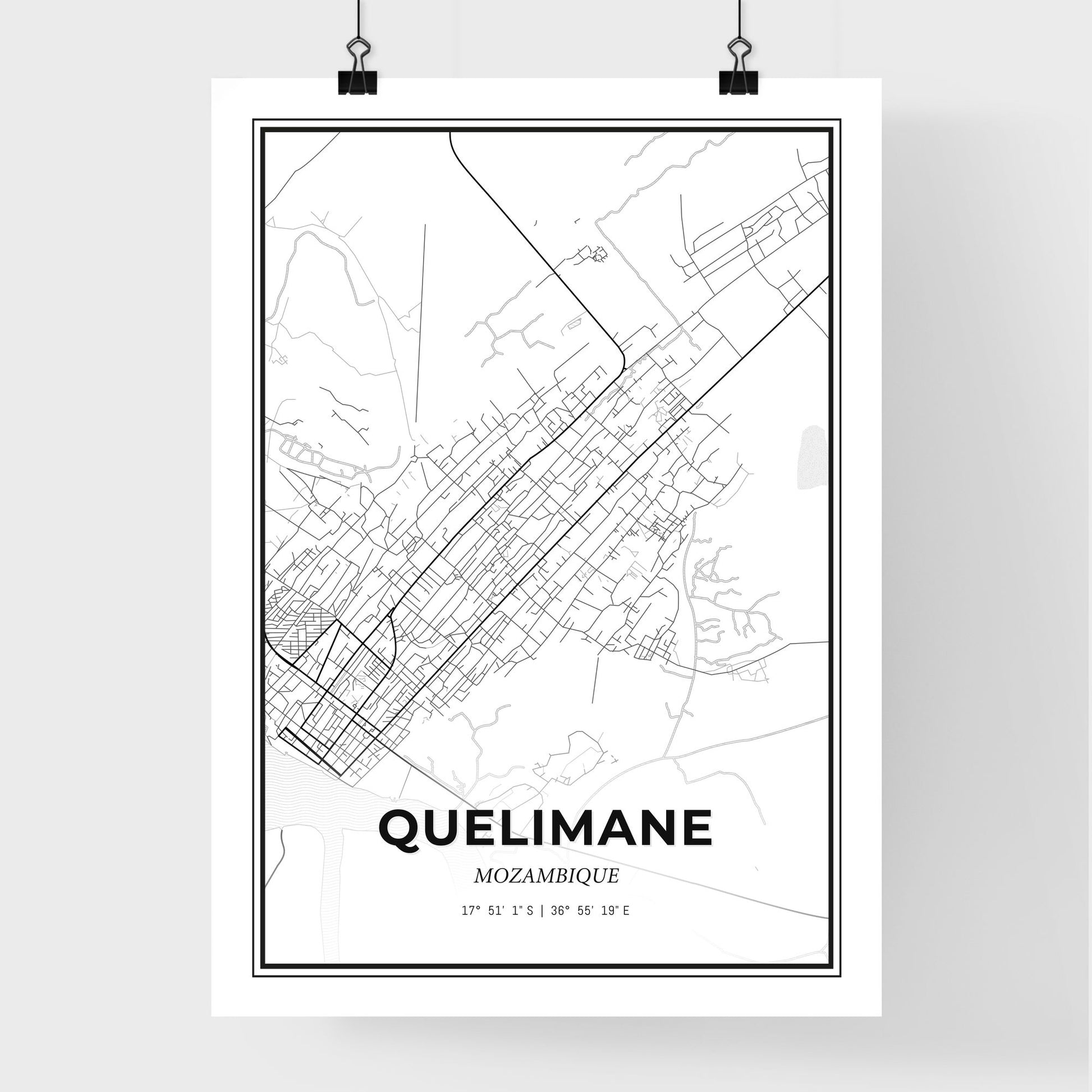 Quelimane Mozambique - Premium City Map Poster