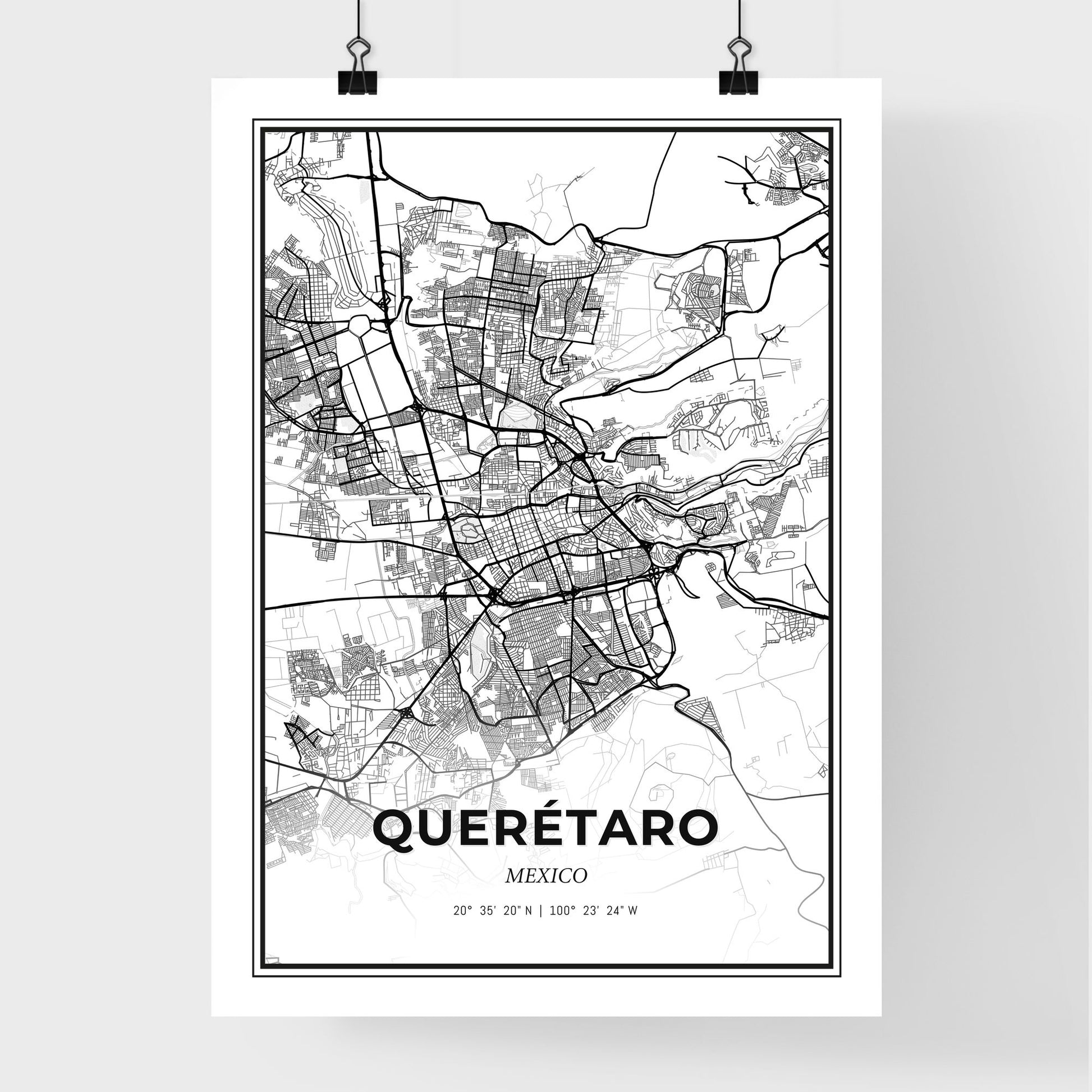 Querétaro Mexico - Premium City Map Poster