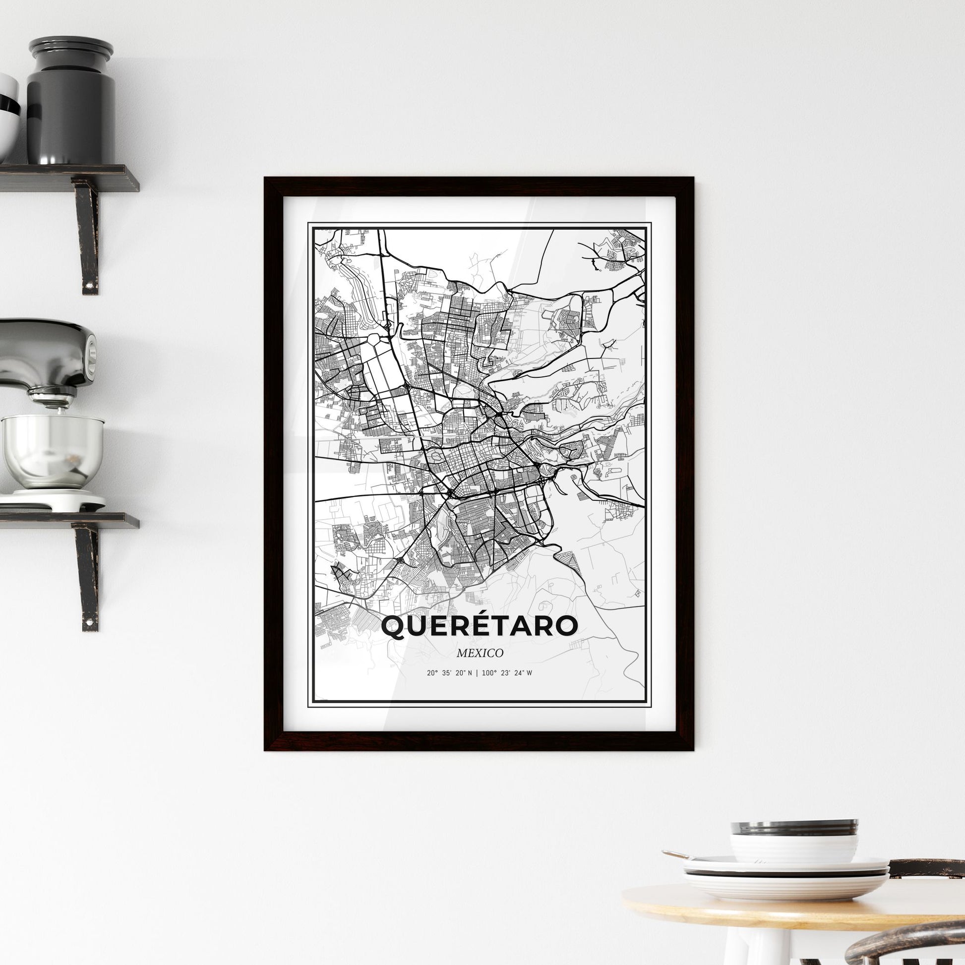 Querétaro Mexico - Minimal City Map