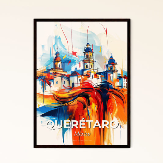 Vibrant Querétaro, Mexico - A Painting Of A Building With Colorful Paint