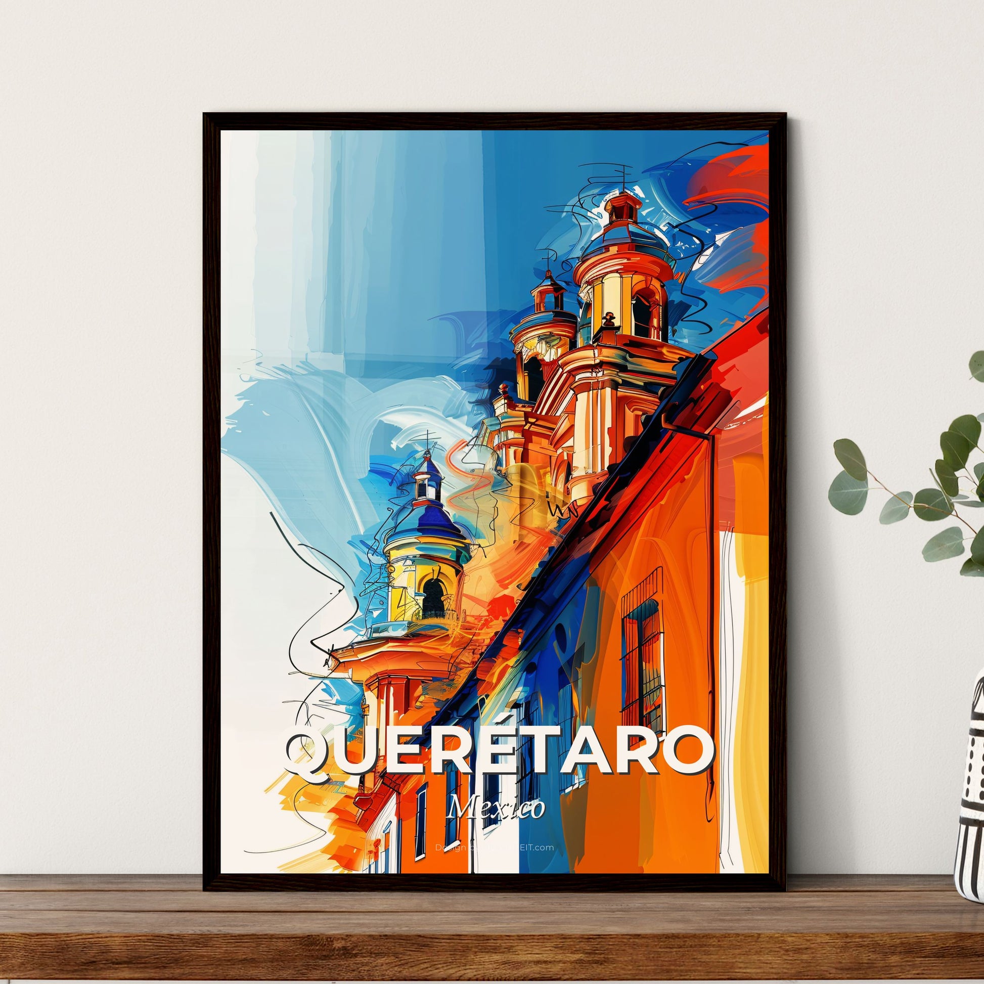 Vibrant Querétaro, Mexico - A Colorful Building With Towers