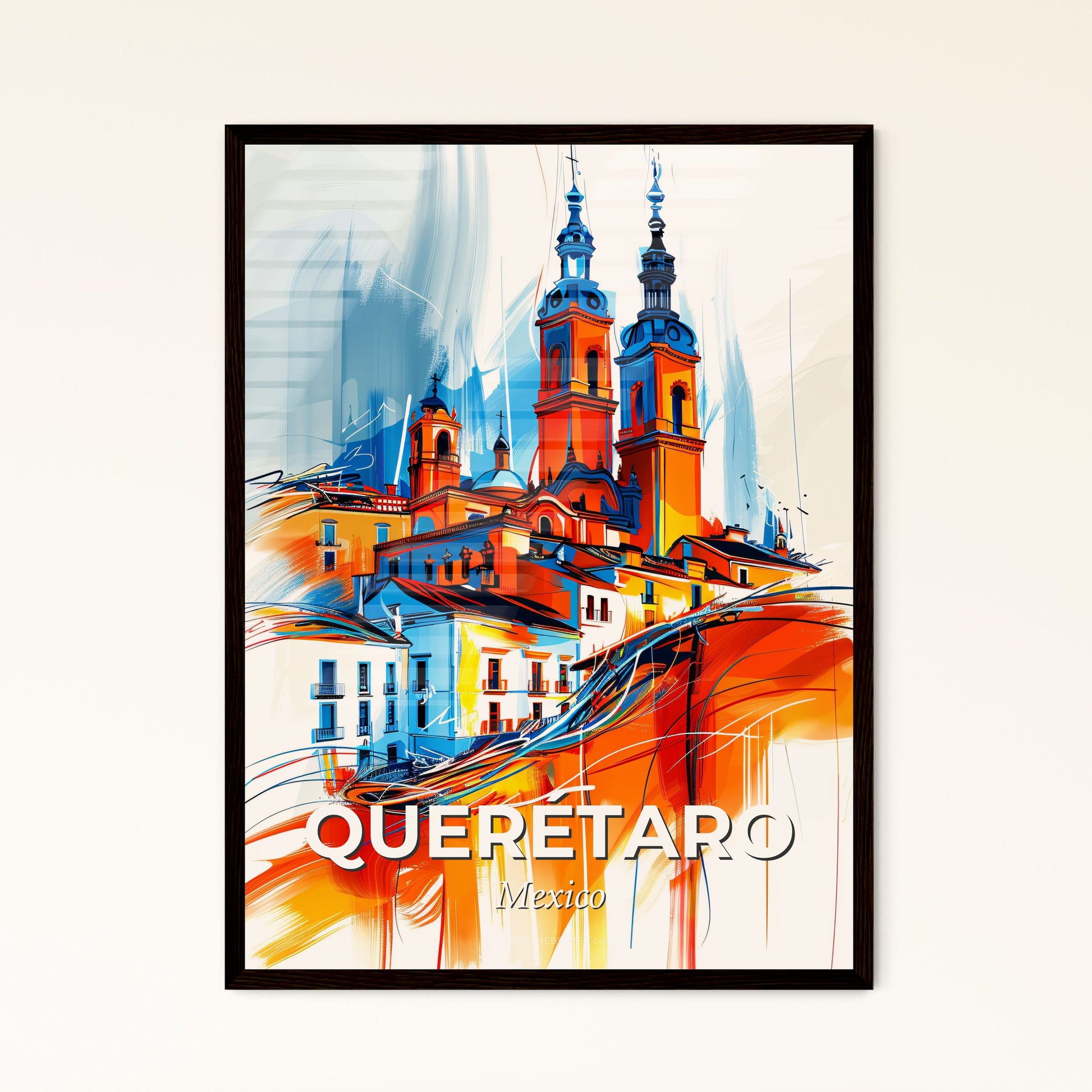 Vibrant Querétaro, Mexico - A Painting Of A Building