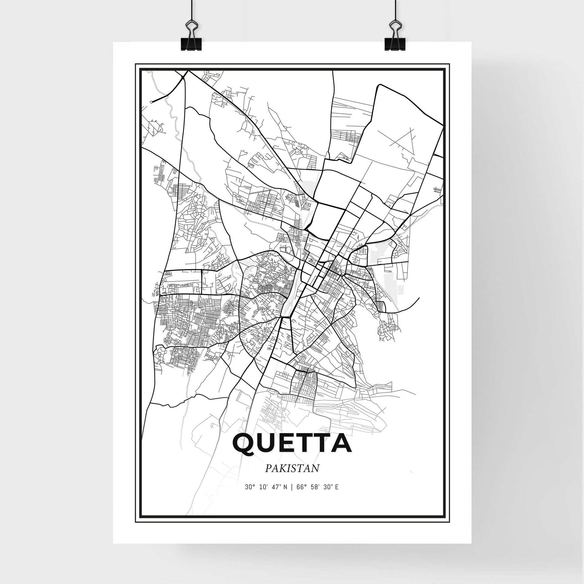 Quetta Pakistan - Premium City Map Poster