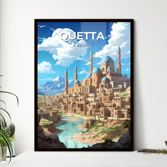 Quetta Pakistan Skyline Cartoonish Castle Painting Art Illustration Default Title