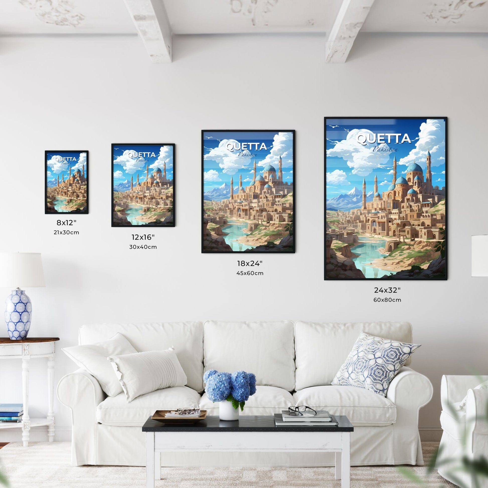 Quetta Pakistan Skyline Cartoonish Castle Painting Art Illustration Default Title