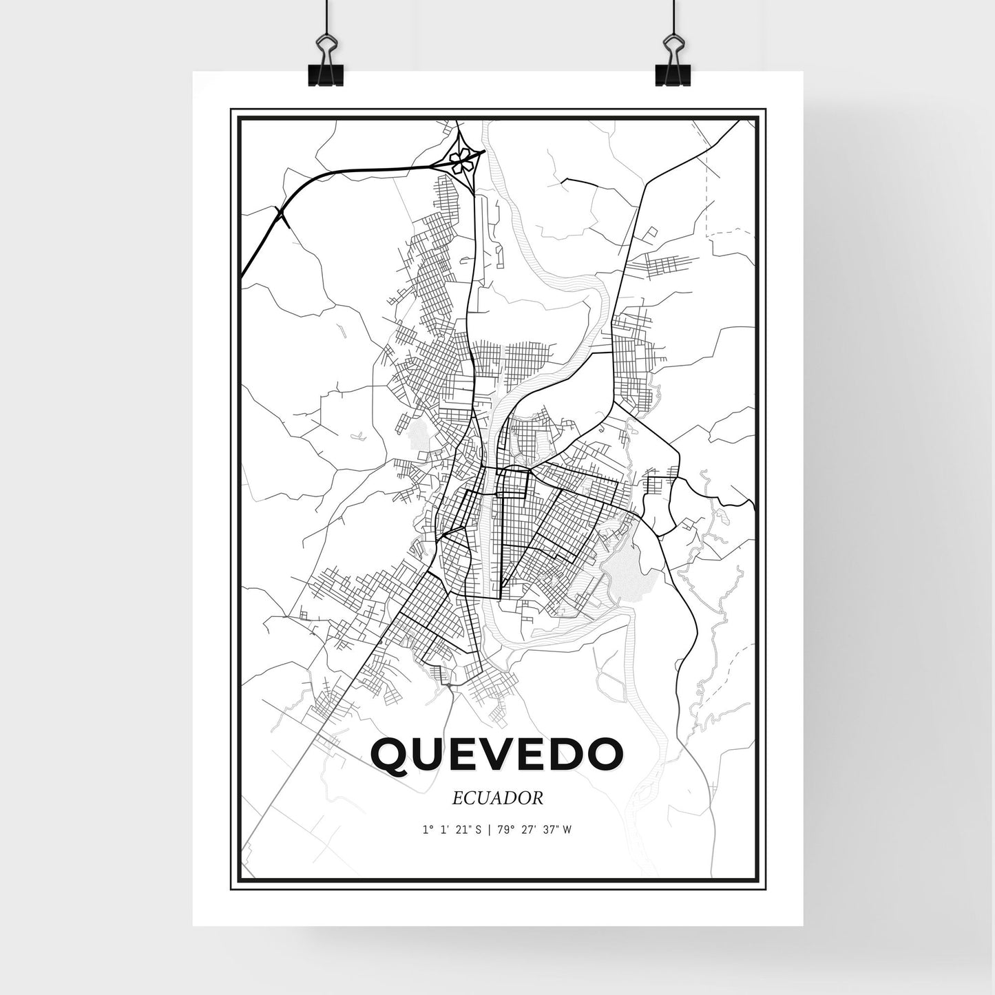 Quevedo Ecuador - Premium City Map Poster