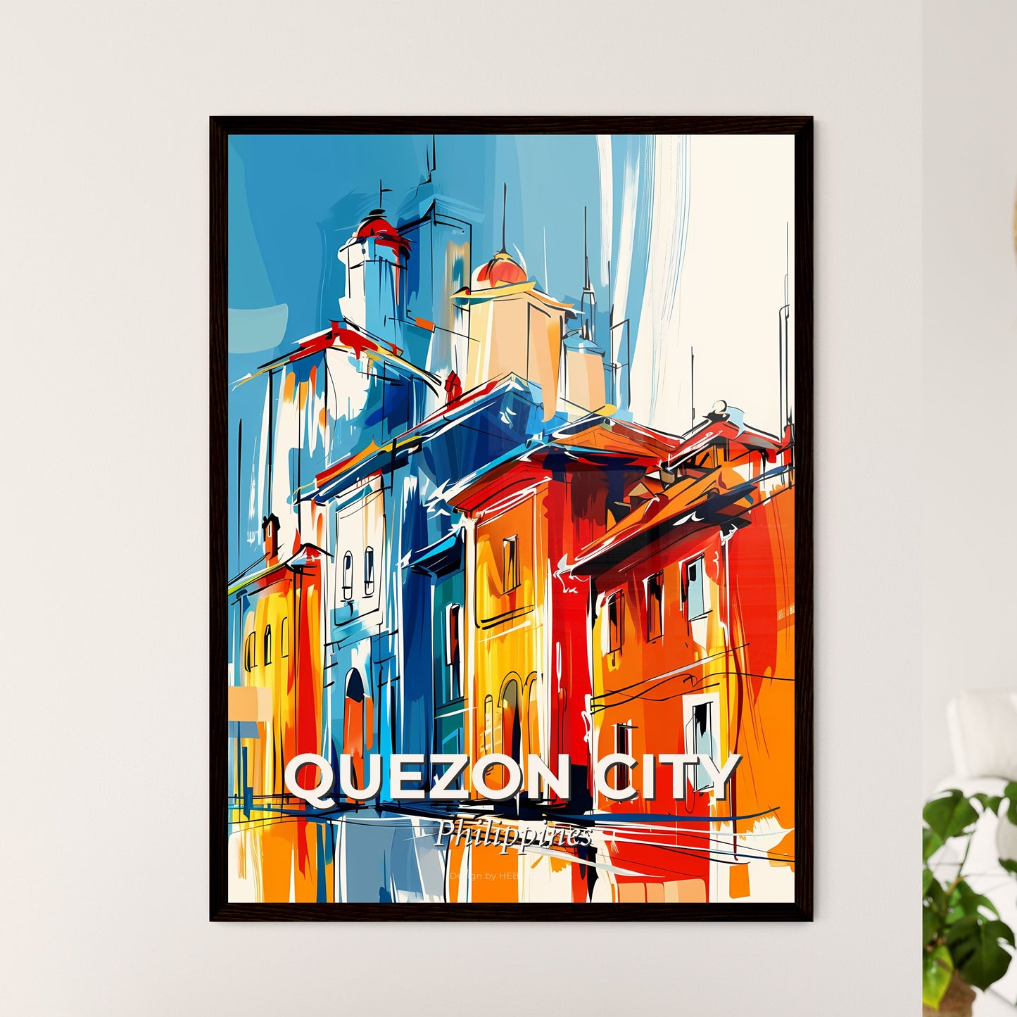 Vibrant Quezon City, Philippines - A Colorful Buildings With Towers