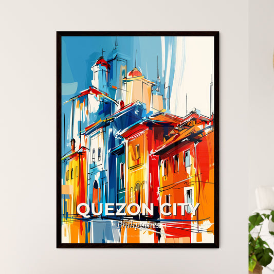 Vibrant Quezon City, Philippines - A Colorful Buildings With Towers