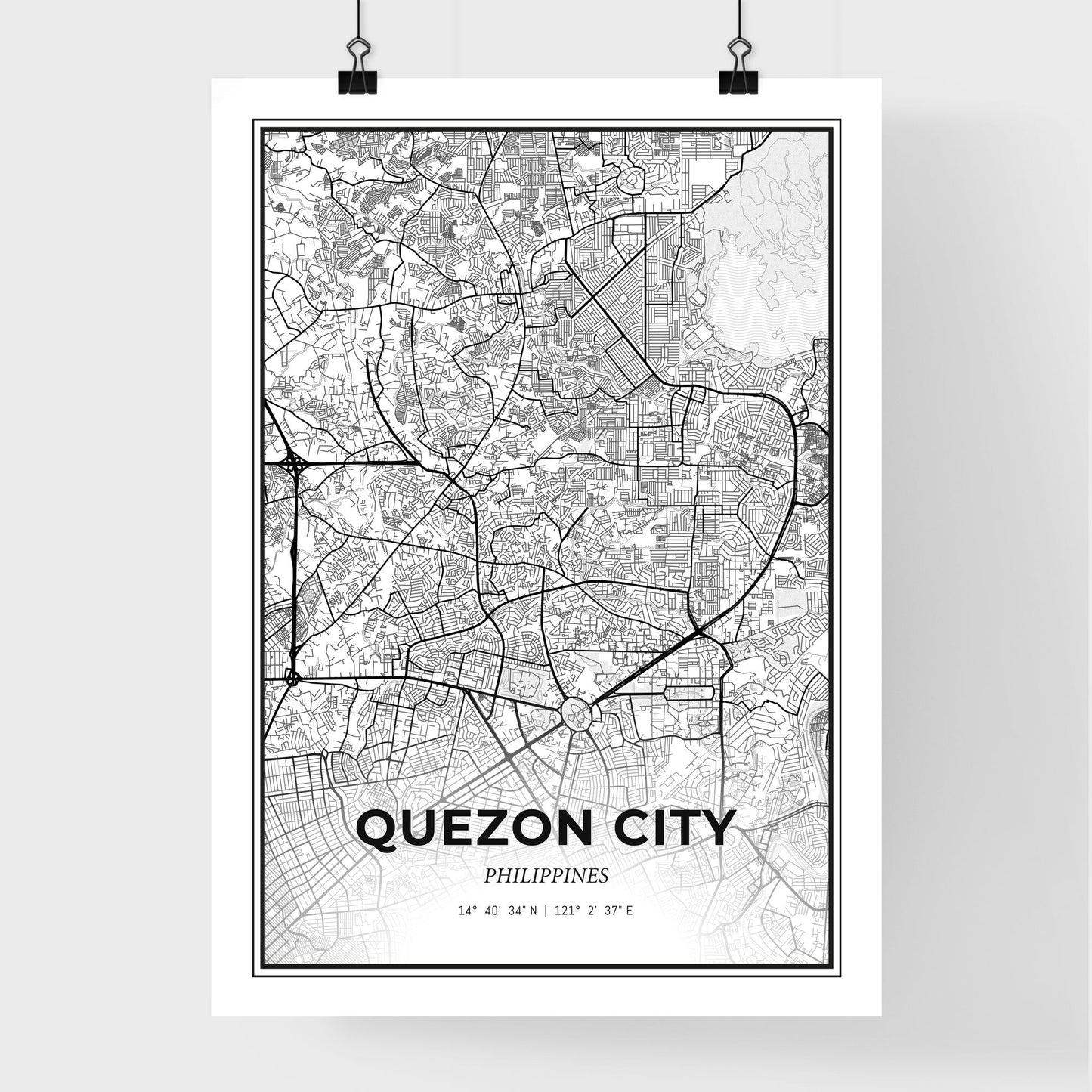 Quezon City Philippines - Premium City Map Poster