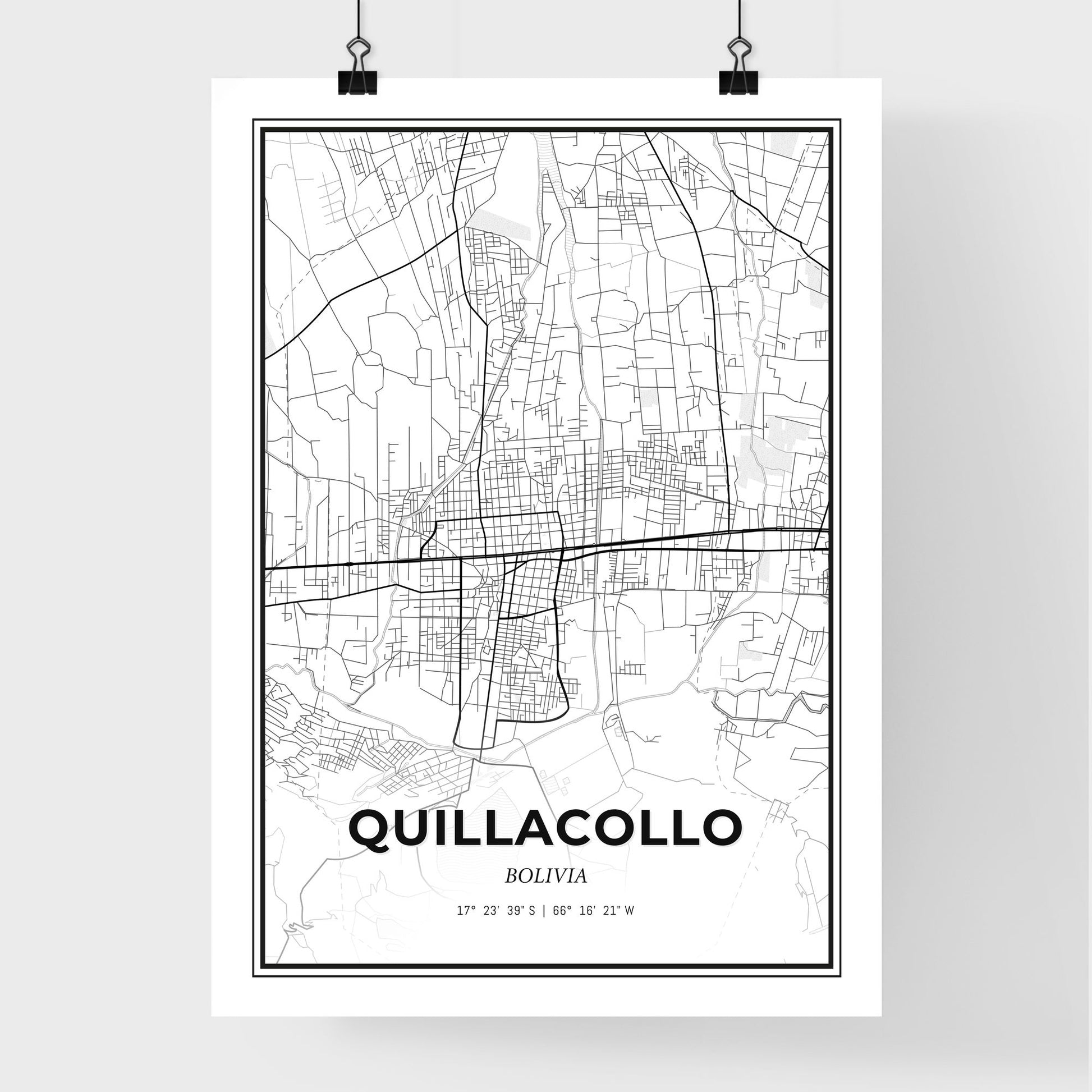 Quillacollo Bolivia - Premium City Map Poster