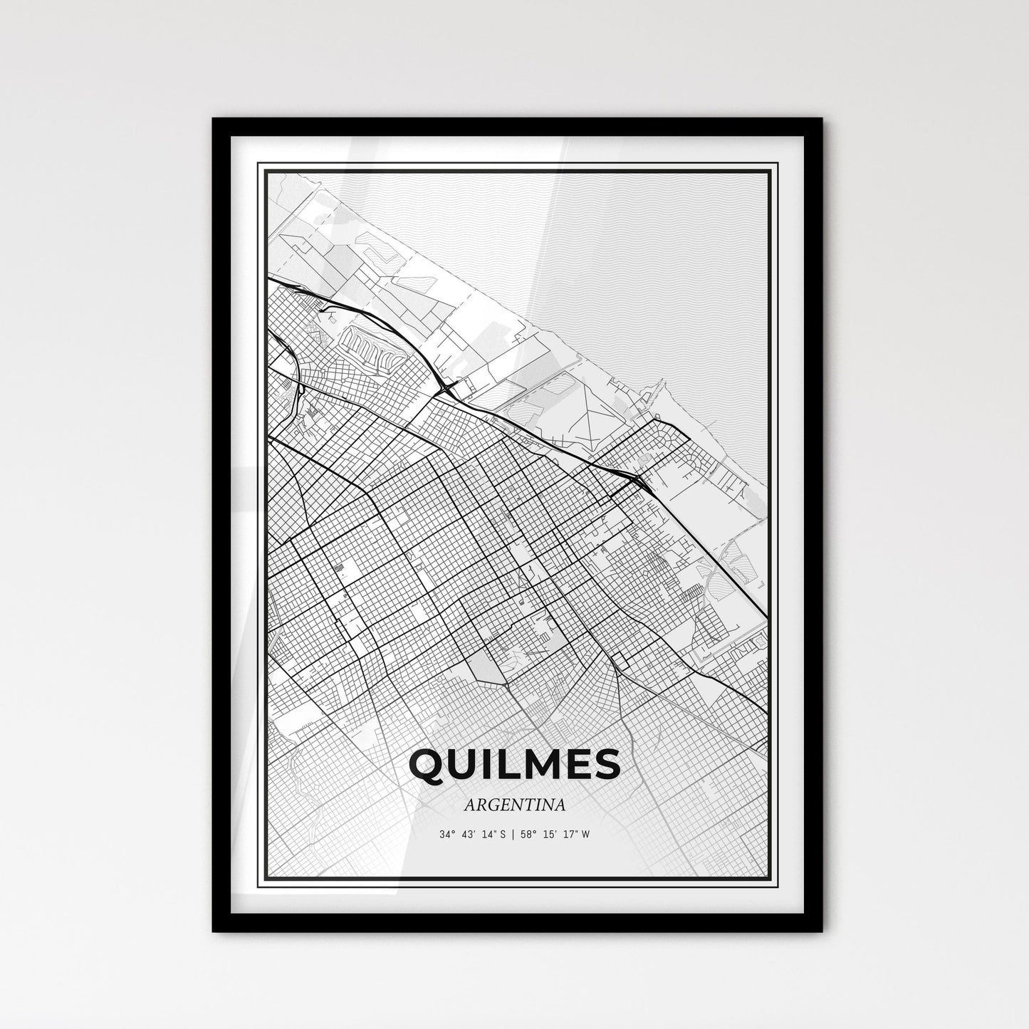 Quilmes Argentina - Scandinavian Style City Map for Modern Home Decor