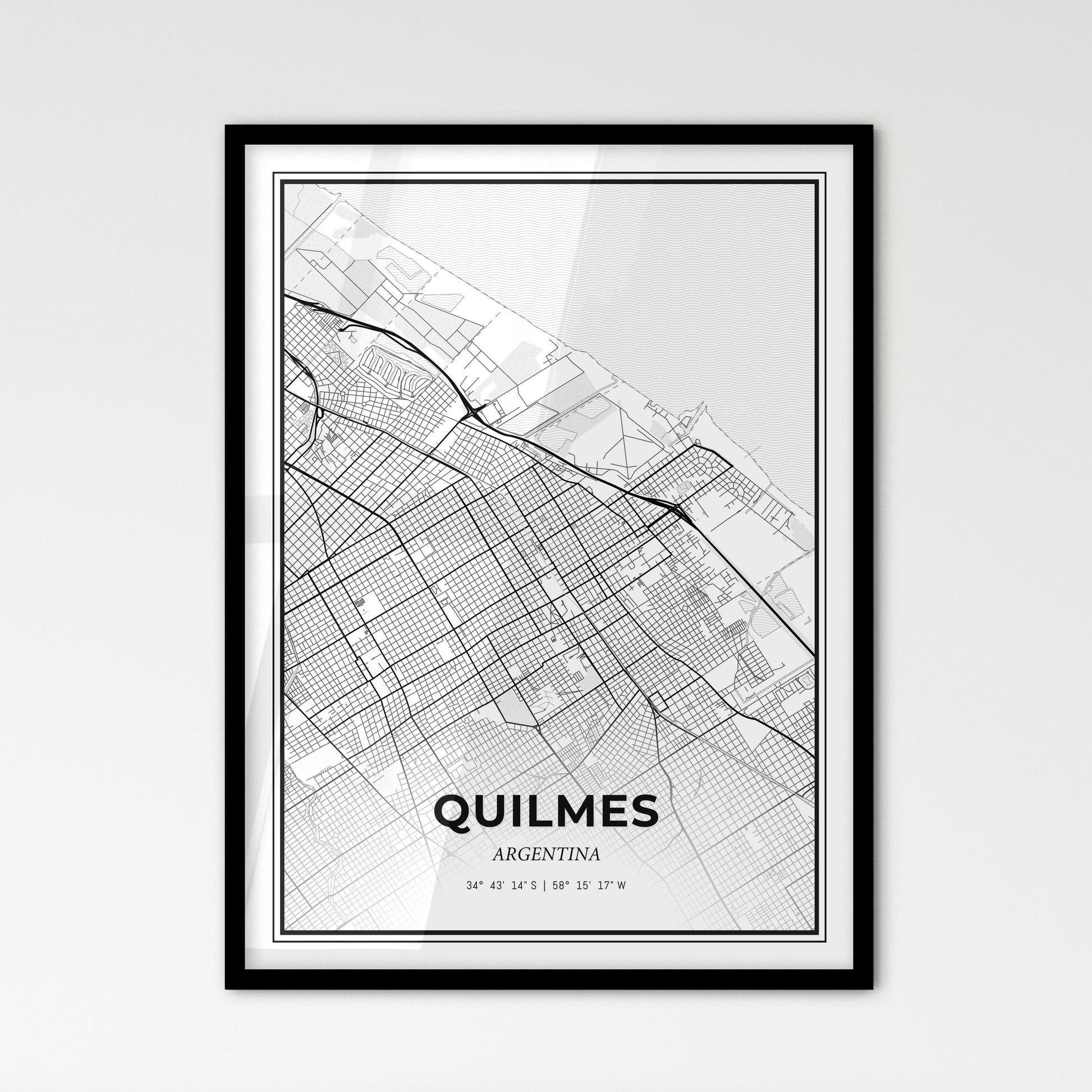 Quilmes Argentina - Scandinavian Style City Map for Modern Home Decor