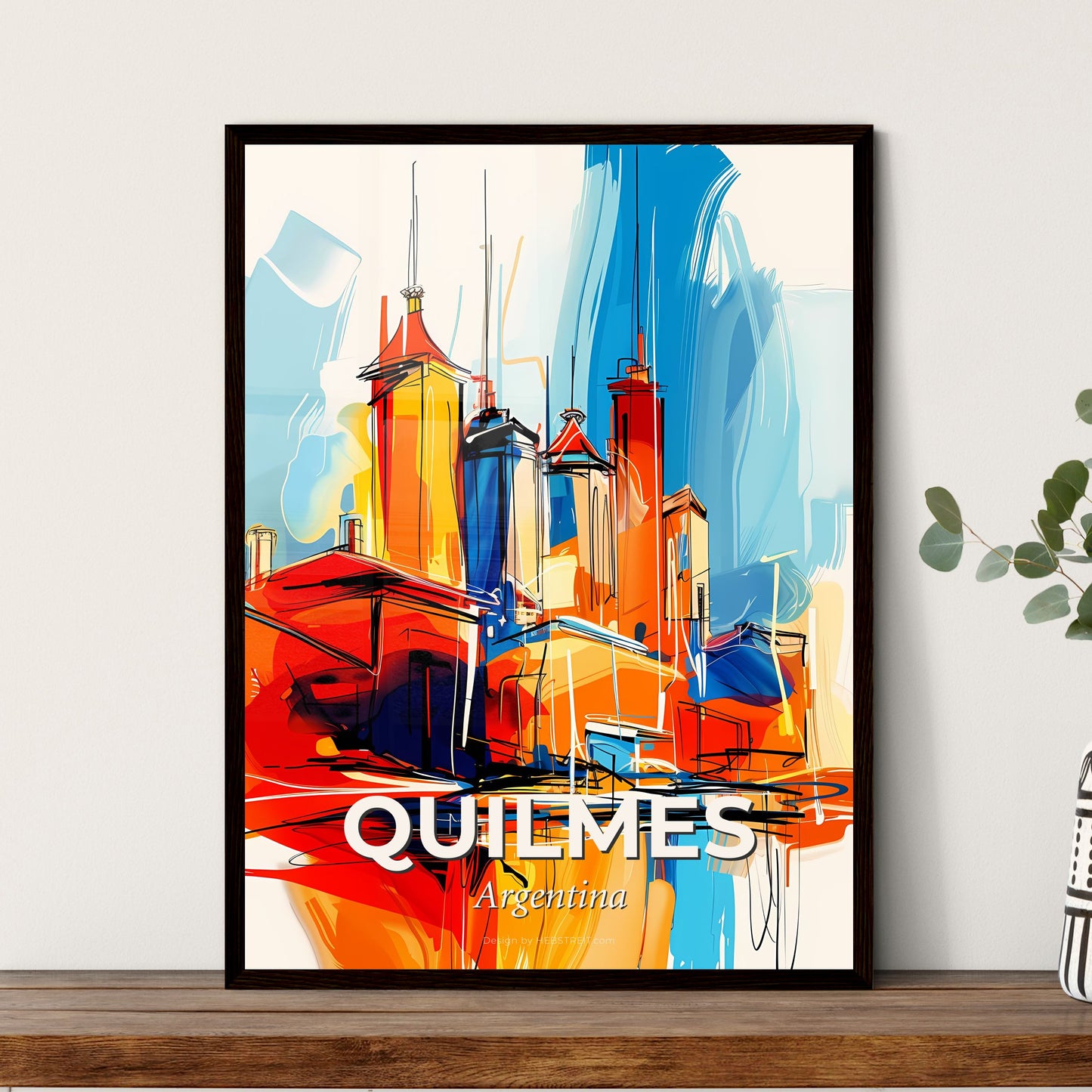 Vibrant Quilmes, Argentina - A Colorful Painting Of Buildings