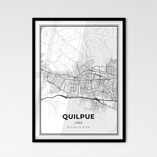 Quilpue Chile - Scandinavian Style City Map for Modern Home Decor