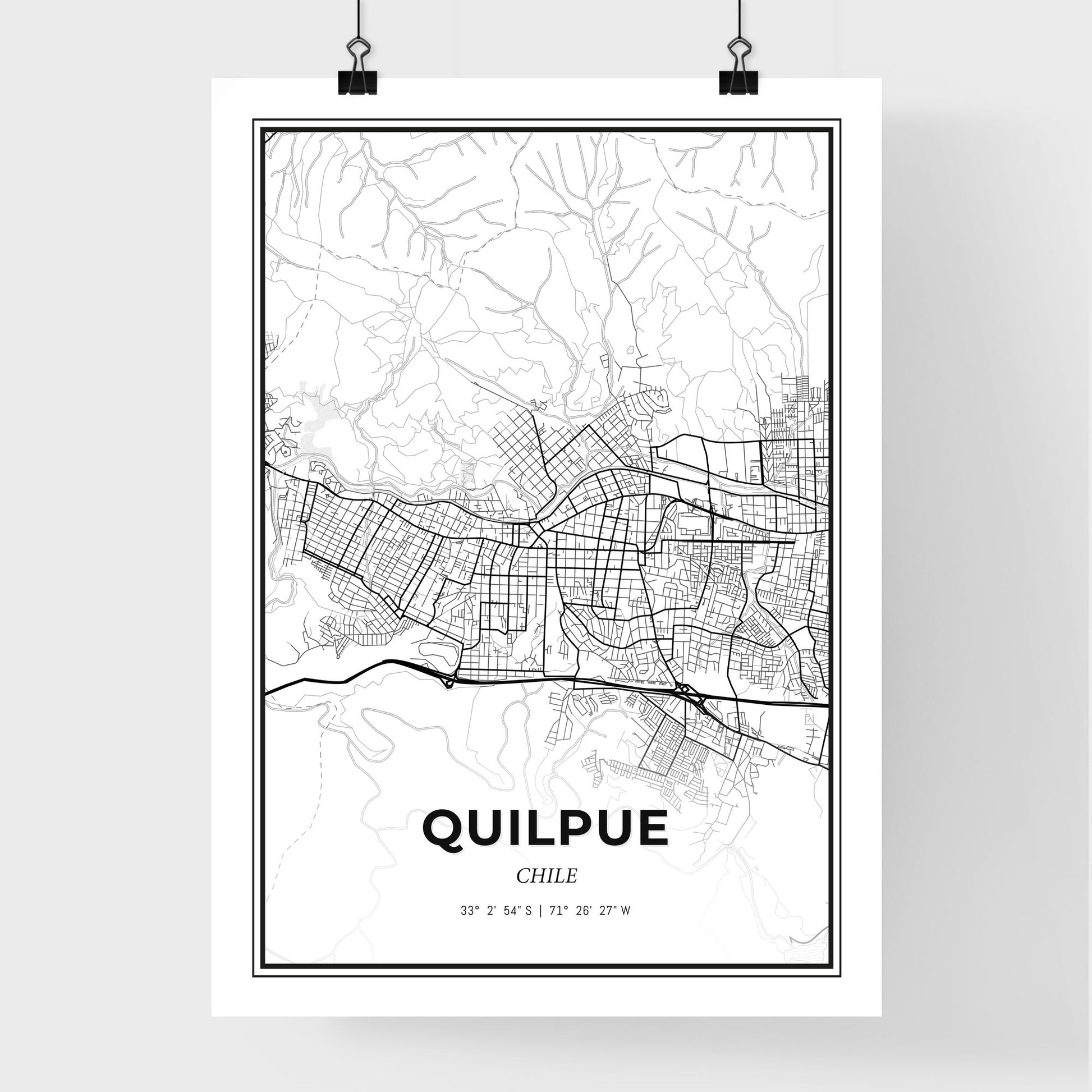 Quilpue Chile - Premium City Map Poster