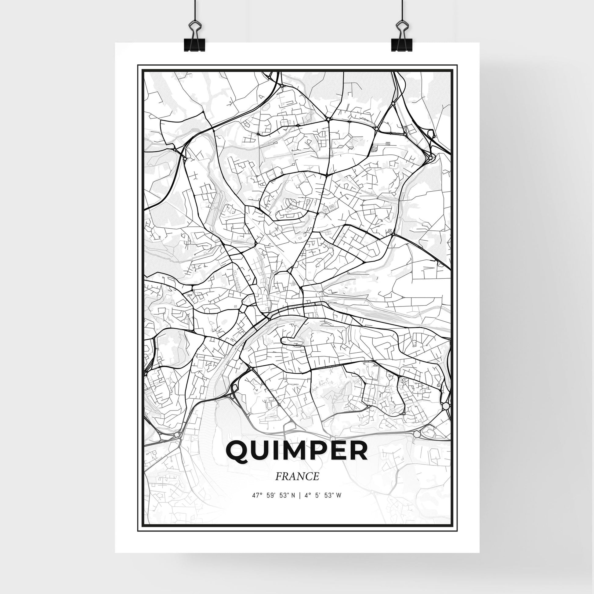 Quimper France - Premium City Map Poster