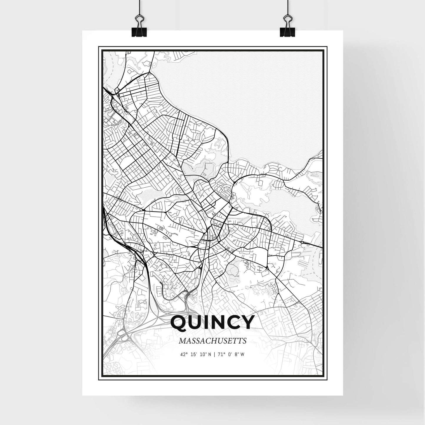 Quincy Massachusetts - Premium City Map Poster