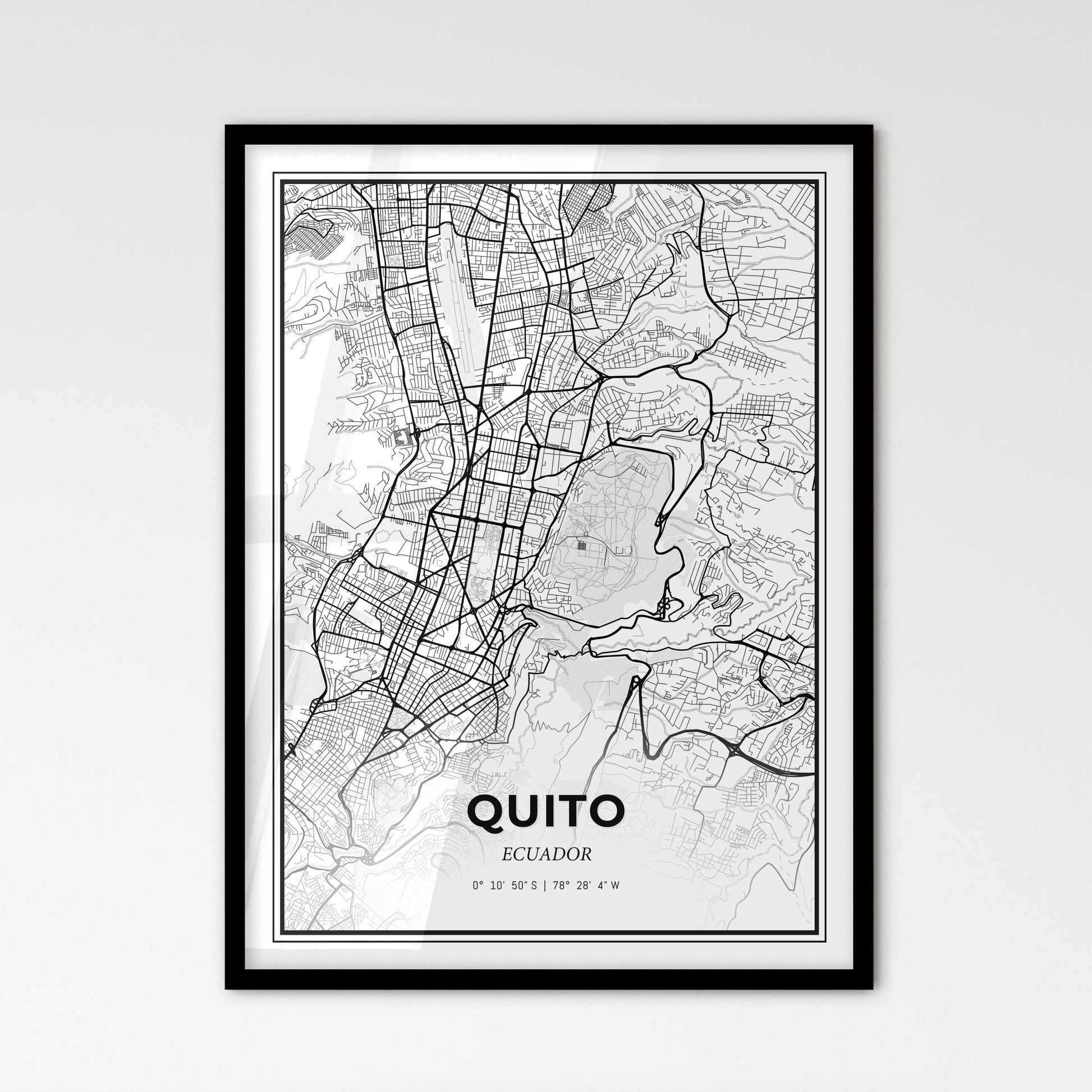 Quito Ecuador - Scandinavian Style City Map for Modern Home Decor