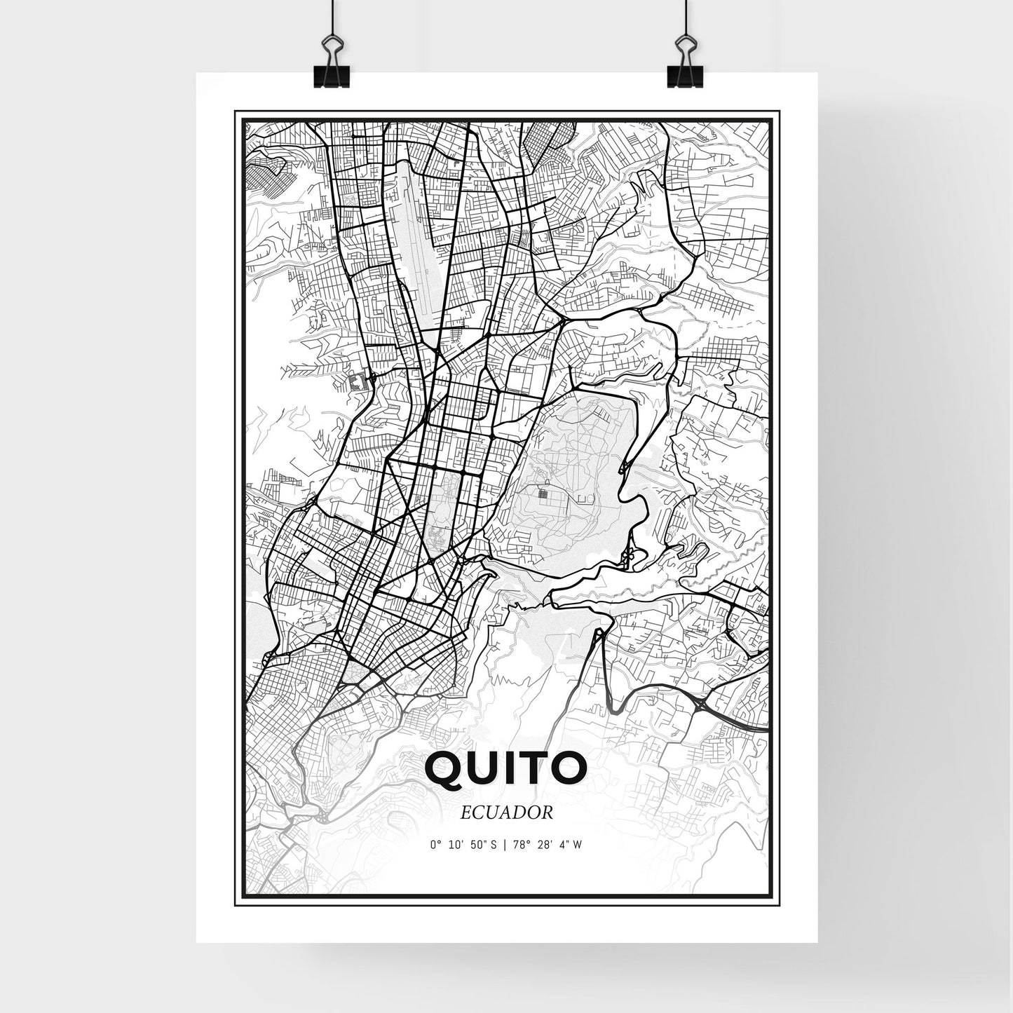 Quito Ecuador - Premium City Map Poster