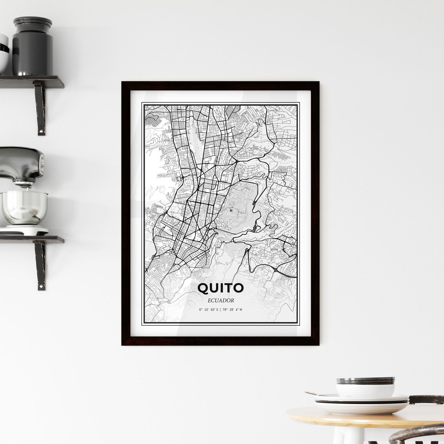 Quito Ecuador - Minimal City Map