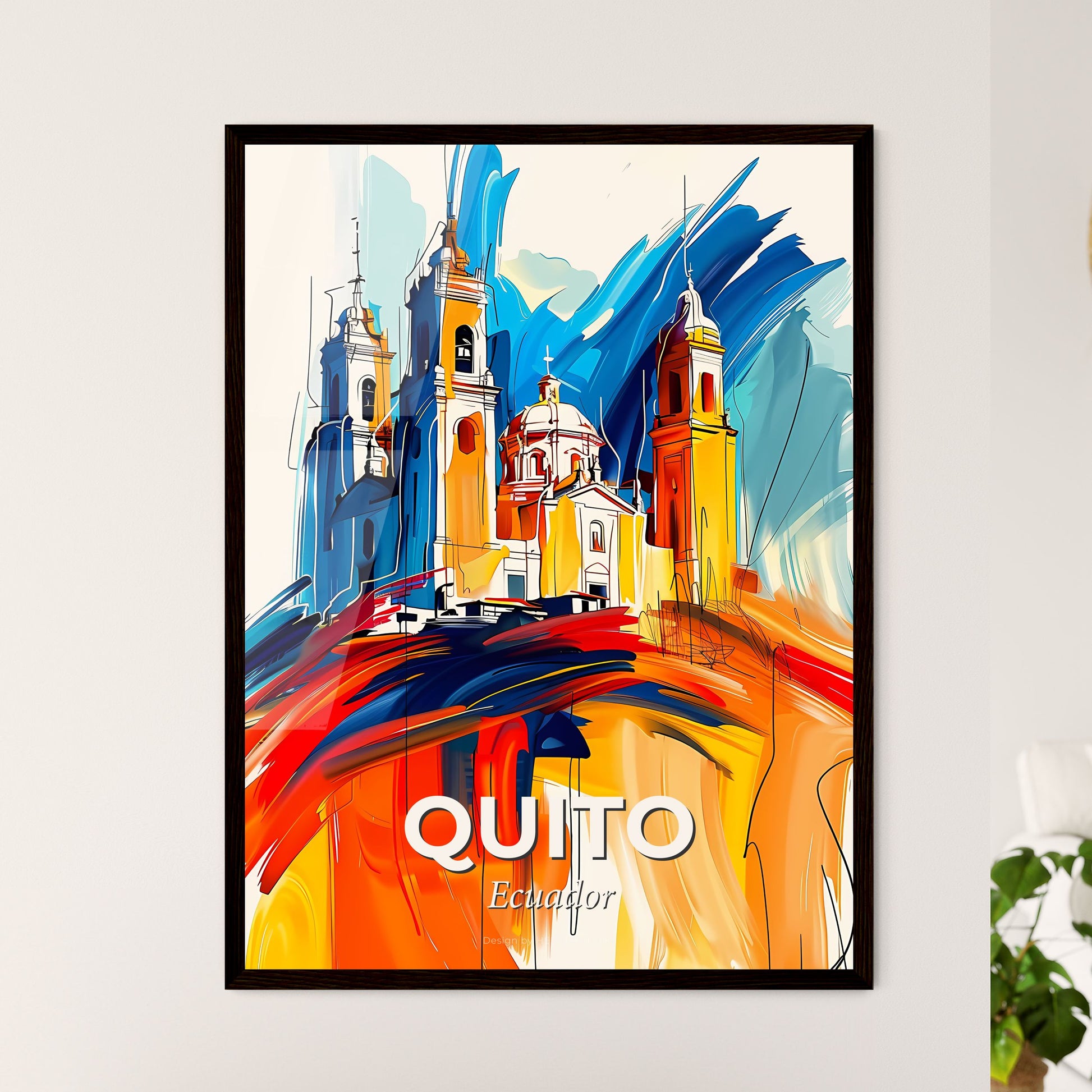 Vibrant Quito, Ecuador - A Painting Of A Building