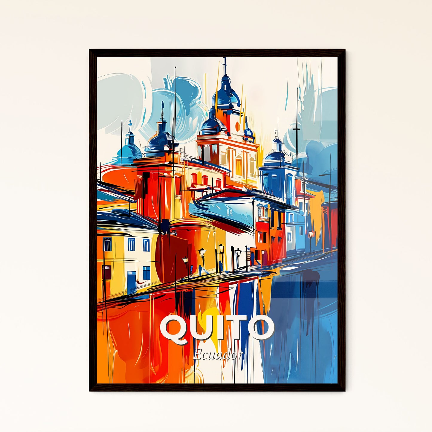 Vibrant Quito, Ecuador - A Painting Of A Colorful City