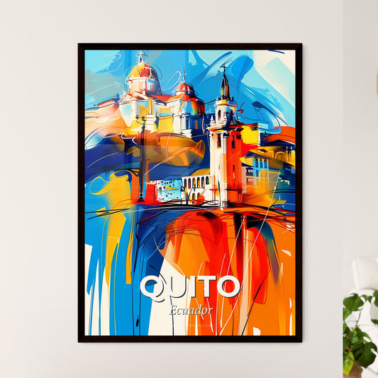 Vibrant Quito, Ecuador - A Colorful Painting Of A Building