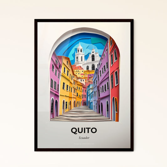 Vivid Quito, Ecuador - a colorful city with a clock tower