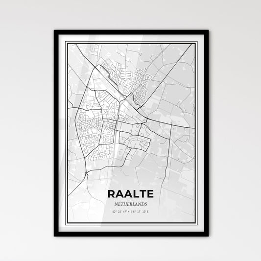  Raalte Netherlands - Scandinavian Style City Map for Modern Home Decor