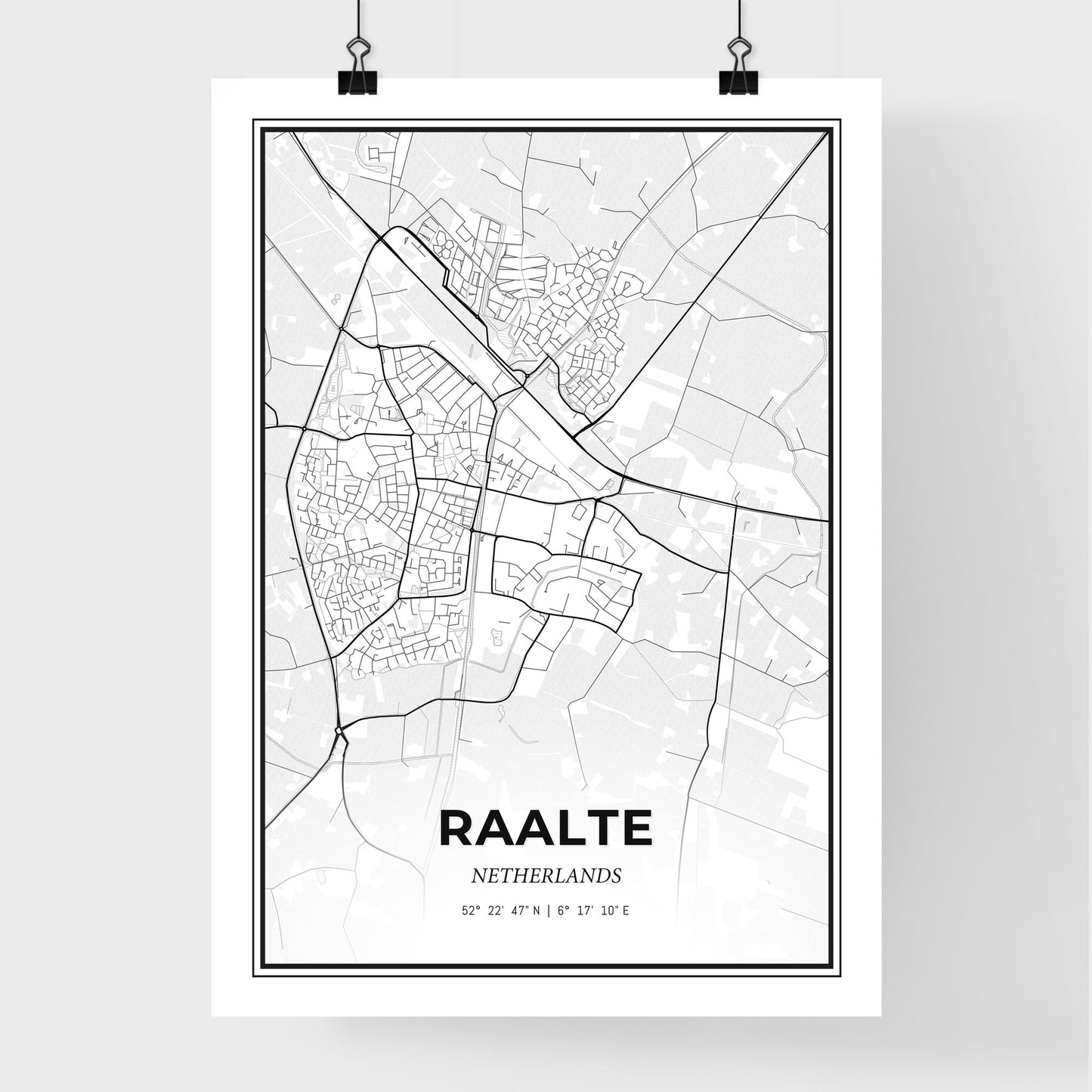  Raalte Netherlands - Premium City Map Poster