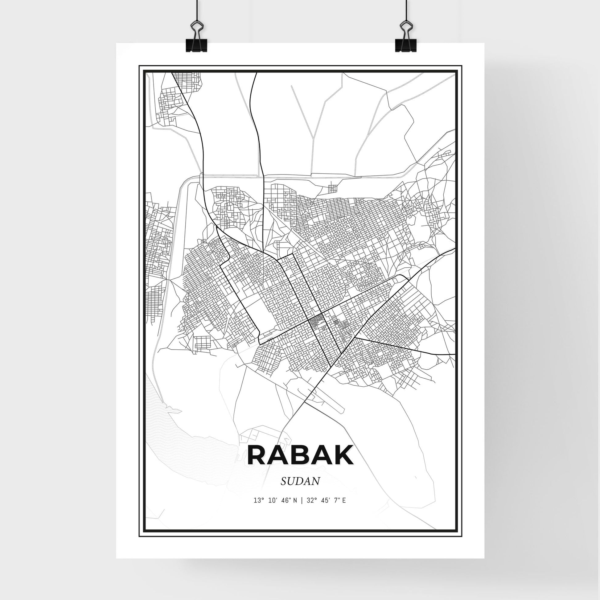 Rabak Sudan - Premium City Map Poster