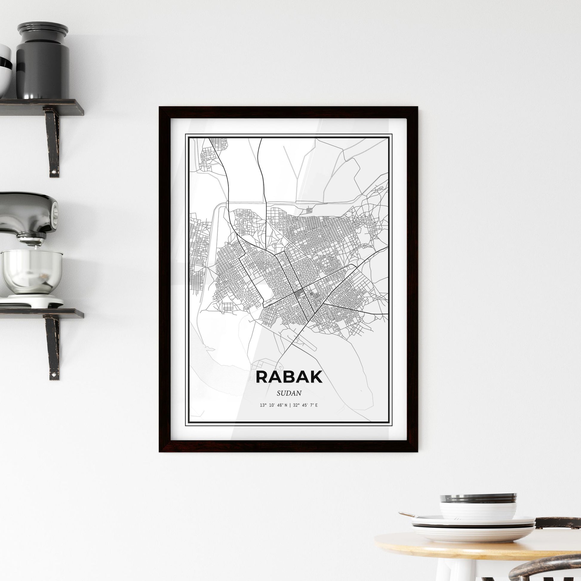 Rabak Sudan - Minimal City Map