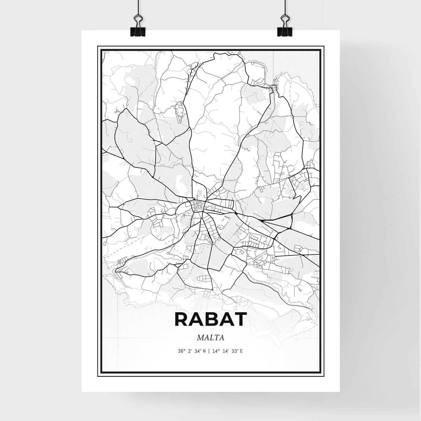 Rabat Malta - Premium City Map Poster