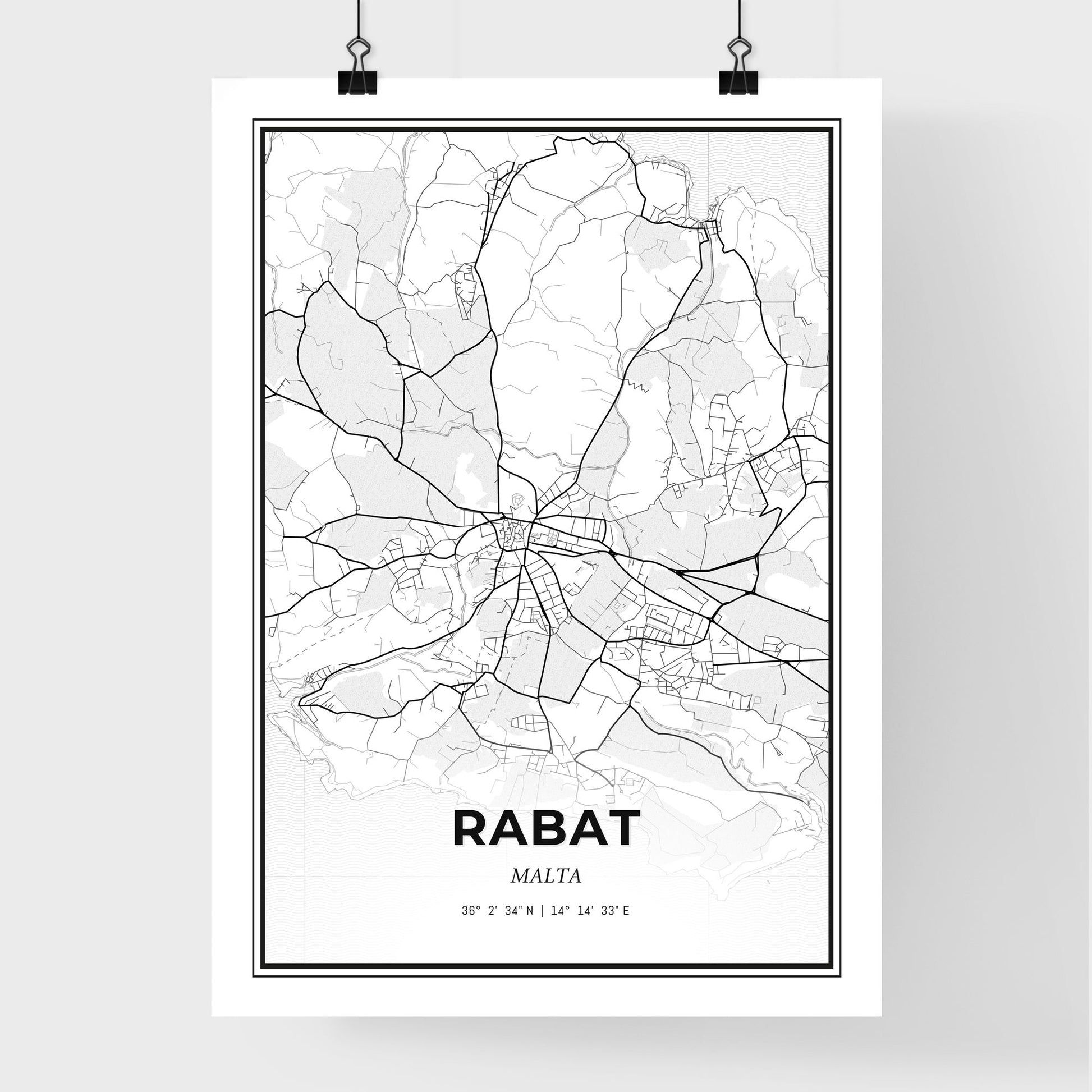 Rabat Malta - Premium City Map Poster