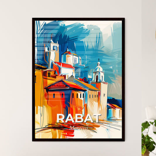 Vibrant Rabat, Morocco - A Painting Of Buildings With Towers