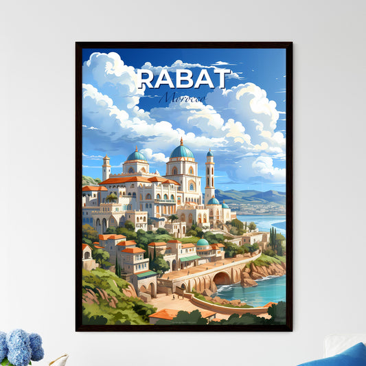 Rabat Morocco Skyline Vibrant Painting Architecture Hill Water Blue Sky Art Default Title