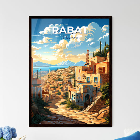 Colorful Cityscape Art Print - Rabat Morocco Skyline with Buildings and Trees Default Title
