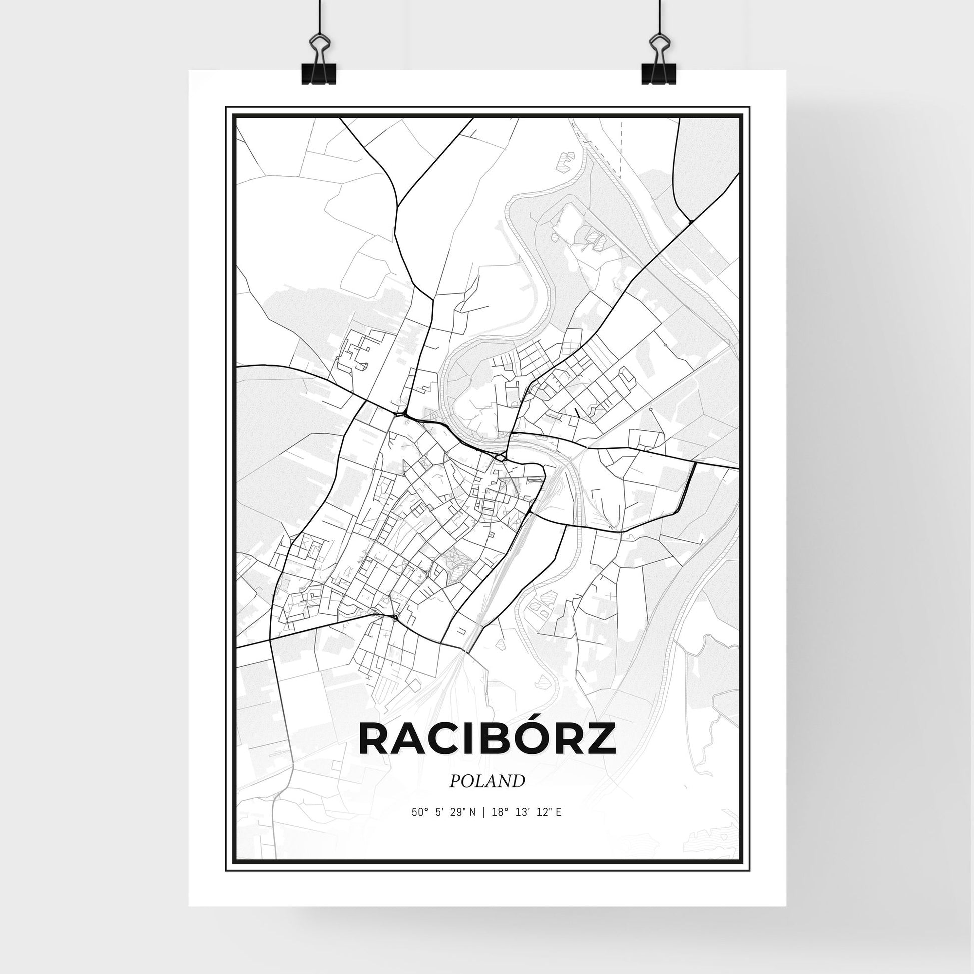 Racibórz Poland - Premium City Map Poster