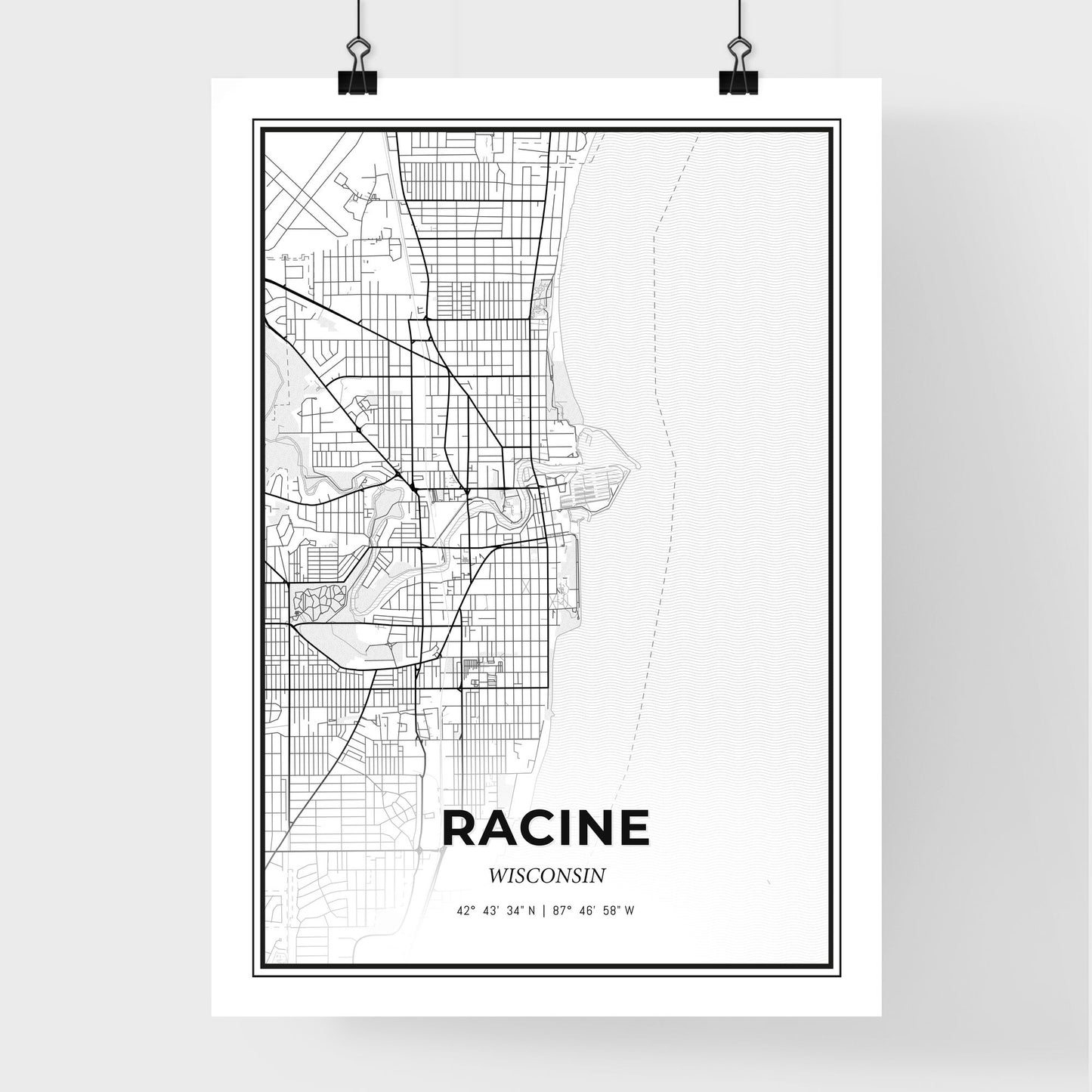 Racine Wisconsin - Premium City Map Poster