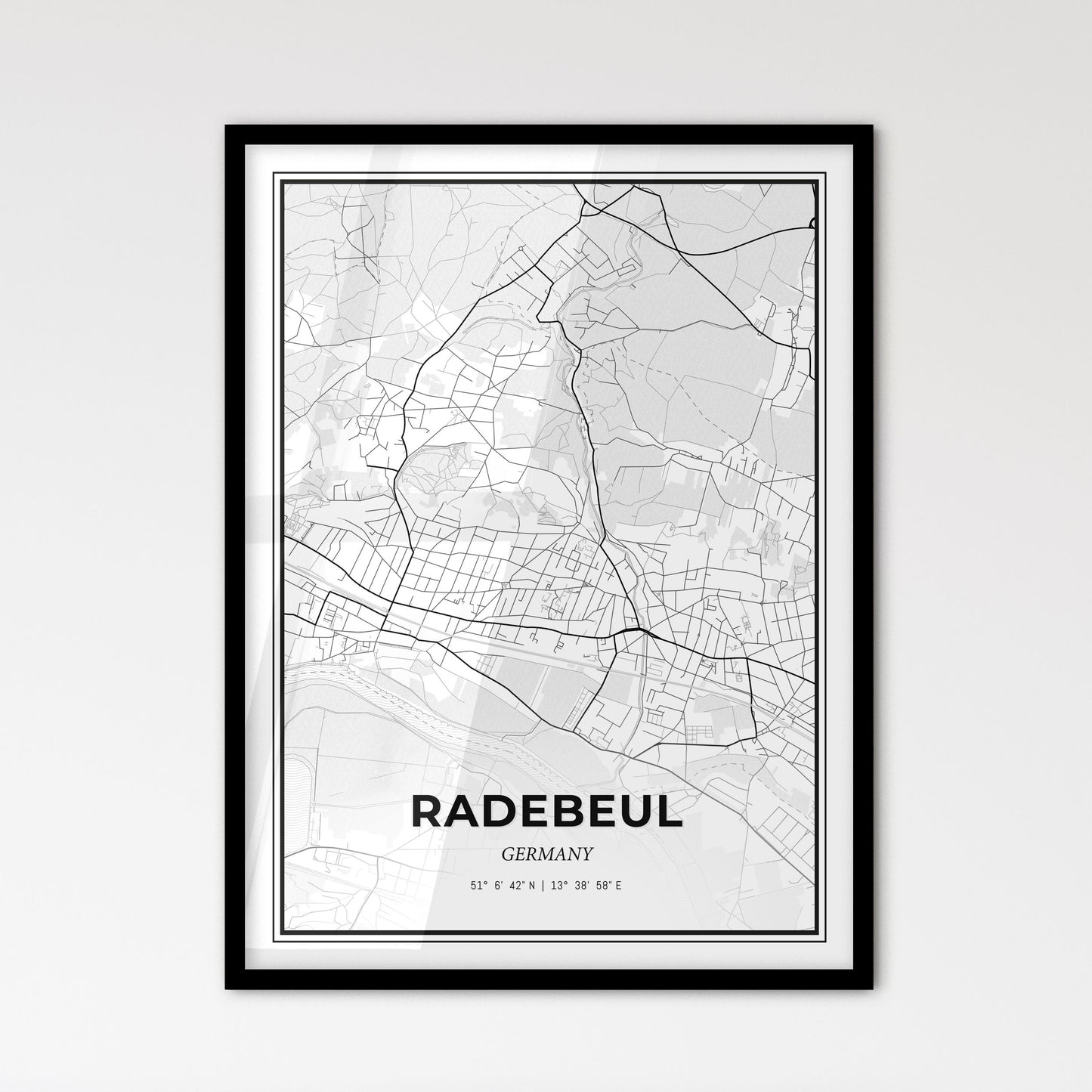 Radebeul Germany - Scandinavian Style City Map for Modern Home Decor