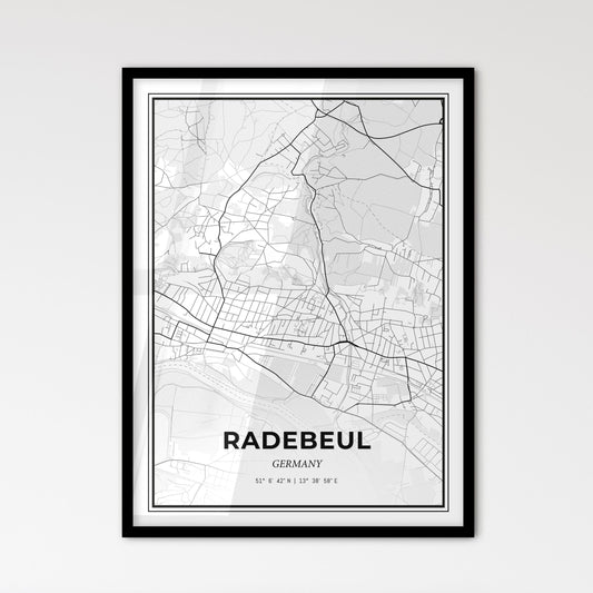 Radebeul Germany - Scandinavian Style City Map for Modern Home Decor