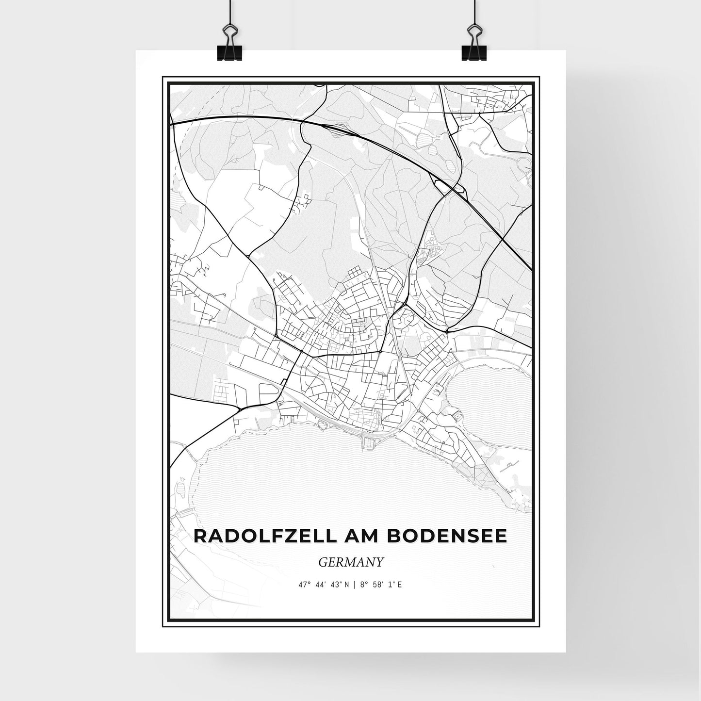 Radolfzell am Bodensee Germany - Premium City Map Poster