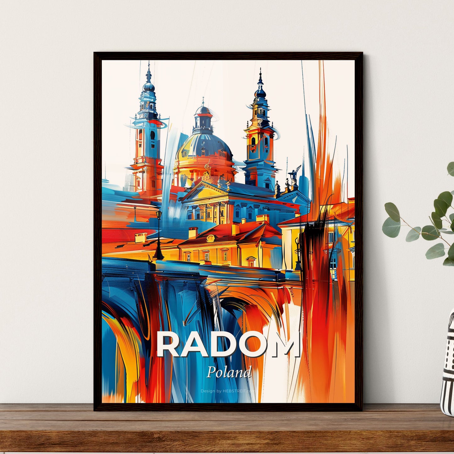 Vibrant Radom, Poland - A Colorful Painting Of A Building