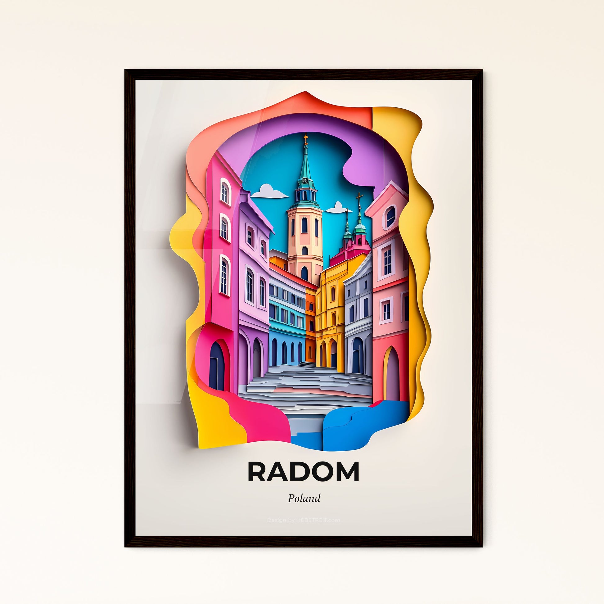 Vivid Radom, Poland - a colorful city scene with a clock tower