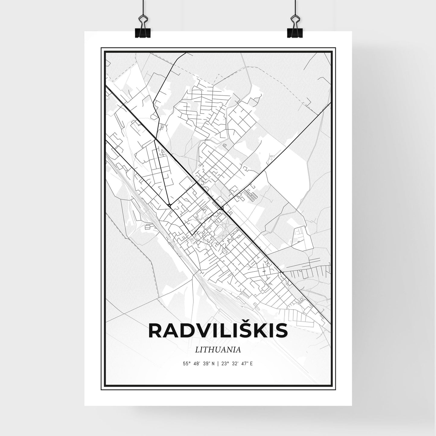 Radviliškis Lithuania - Premium City Map Poster