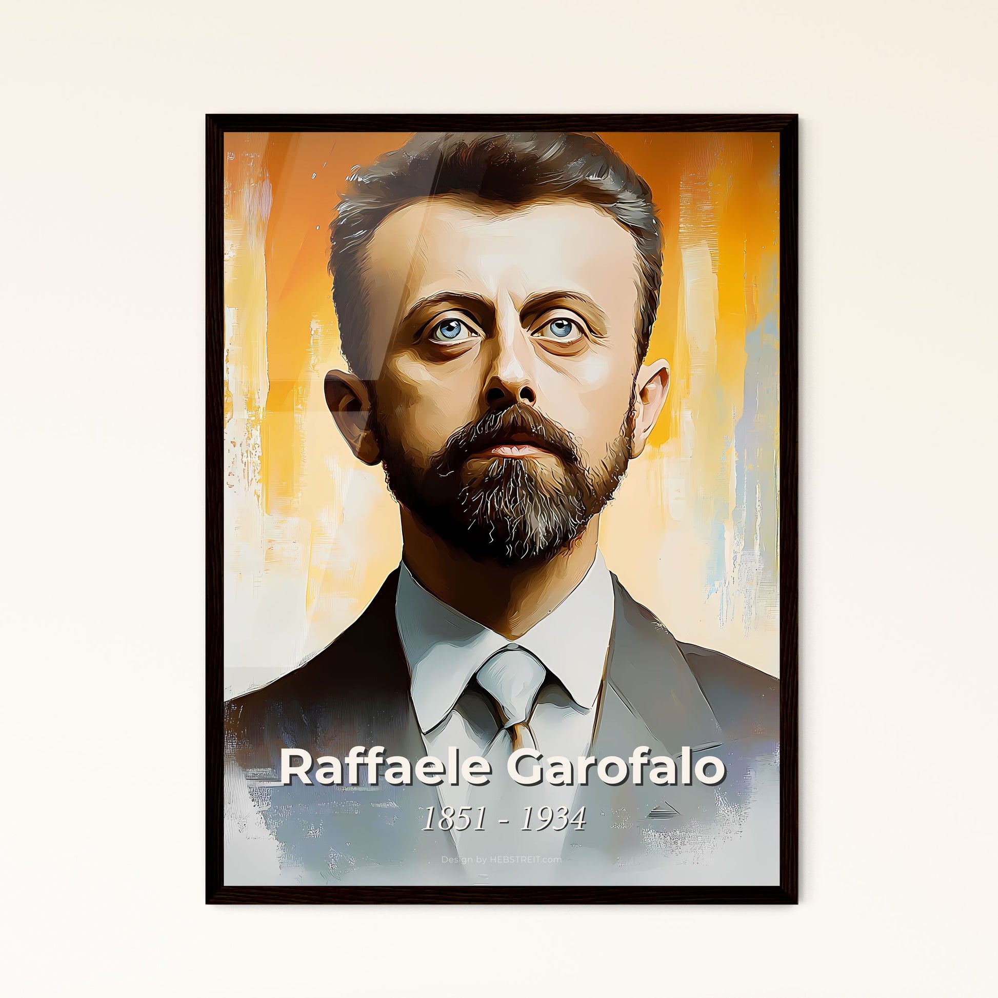 Portrait of Raffaele Garofalo, 1851 - 1934. Impressionistic painting of a man with a beard and mustache.